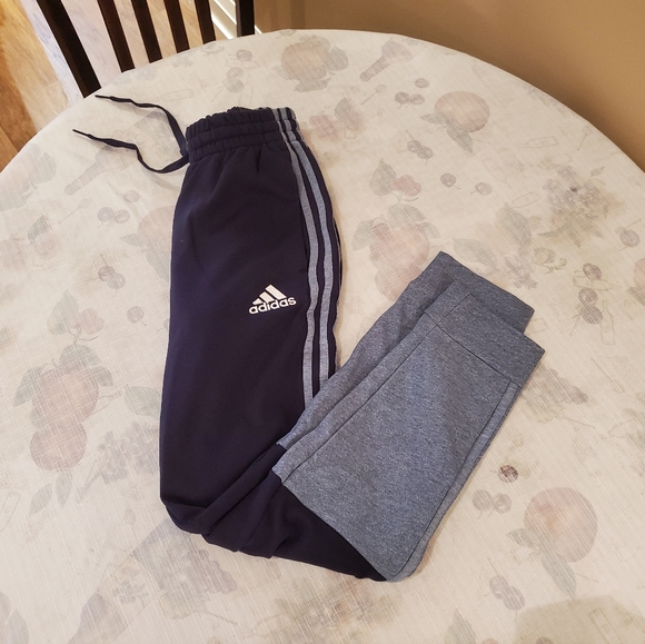Adidas Essentials Melange French Terry Sweatpants Two Colour Navy/Light Blue - Picture 1 of 4